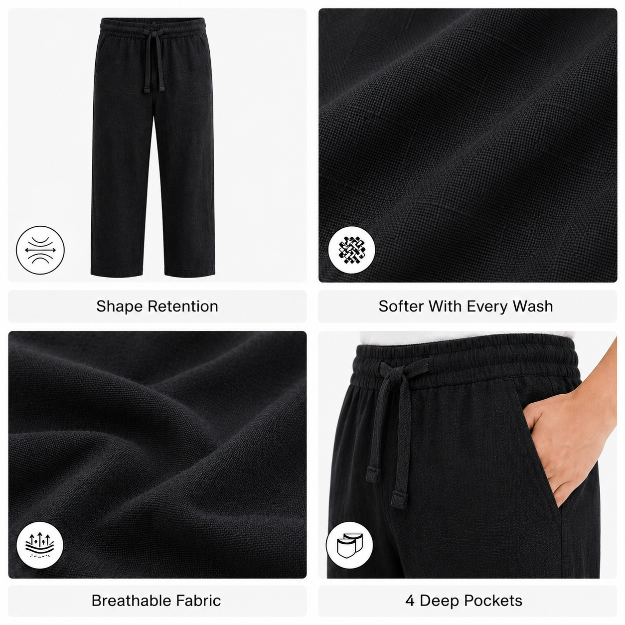 Straight Linen Pants