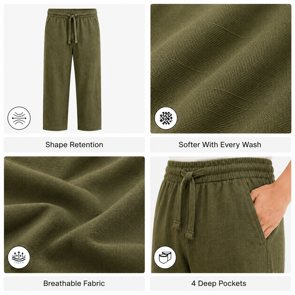 Straight Linen Pants
