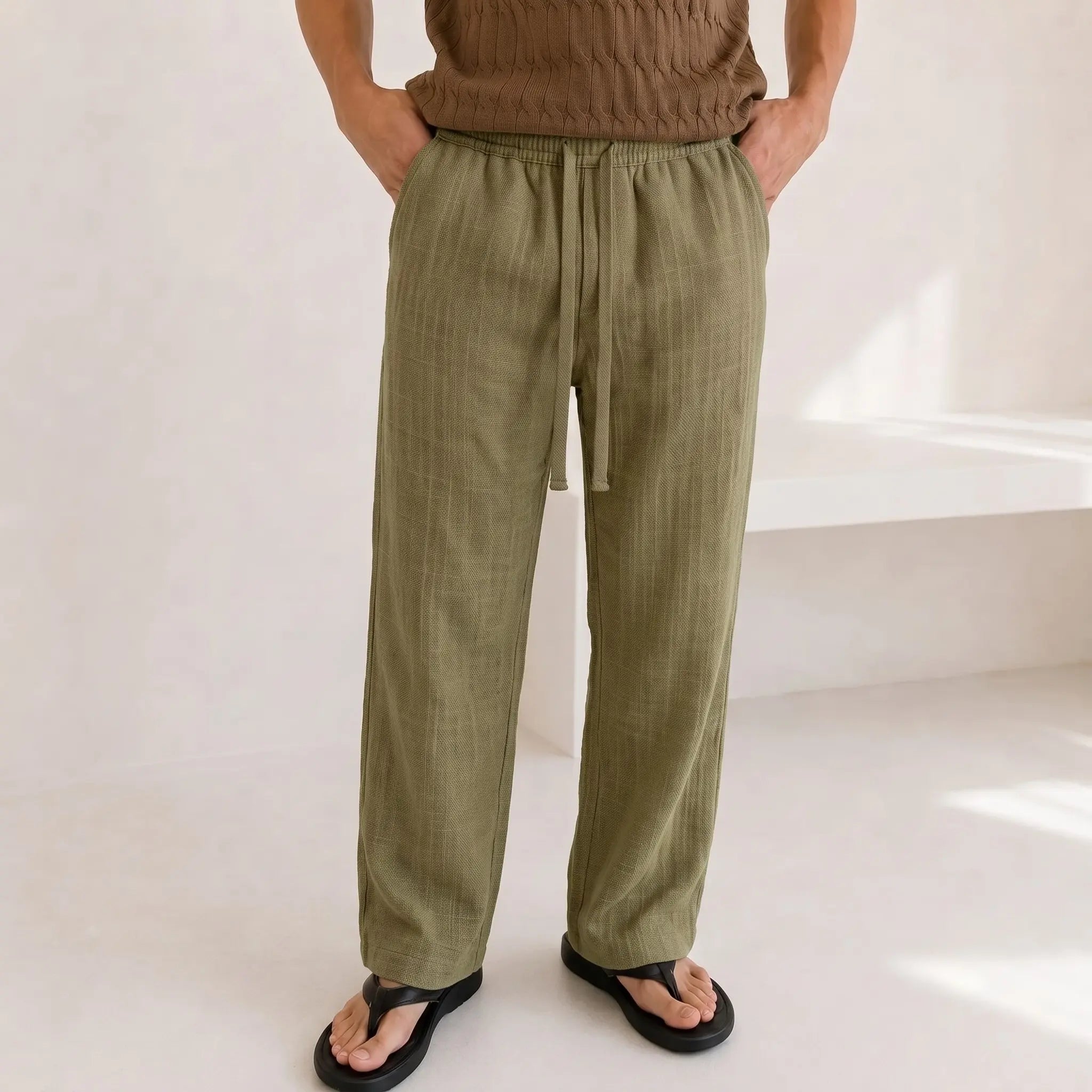 Straight Linen Pants