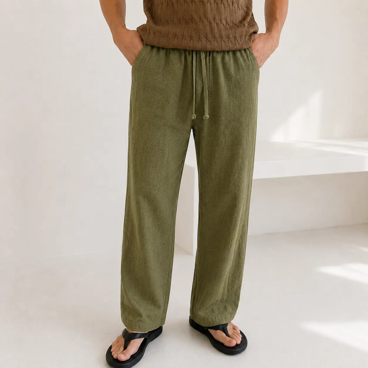 Straight Linen Pants
